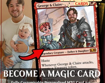 18 x Proxy MTG Custom Magic The Gathering Personalized Handmade card artwork illustration art commission Father Day anniversary familly gift
