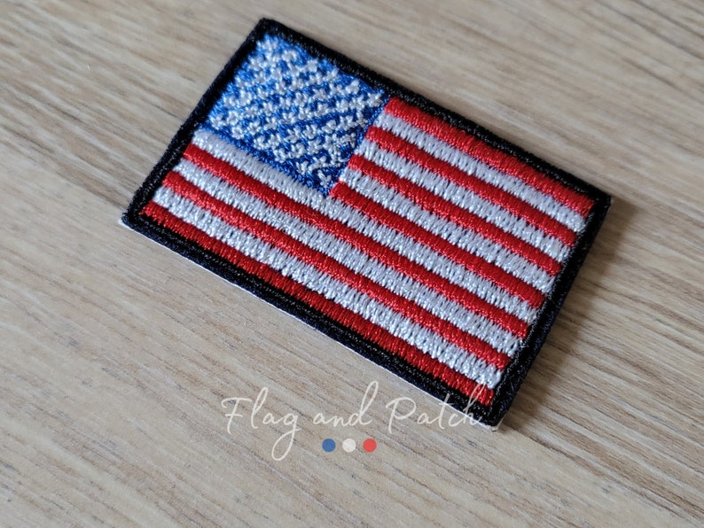 Patch écusson drapeau de pays USA Americain 5cm dos thermocollant image 4