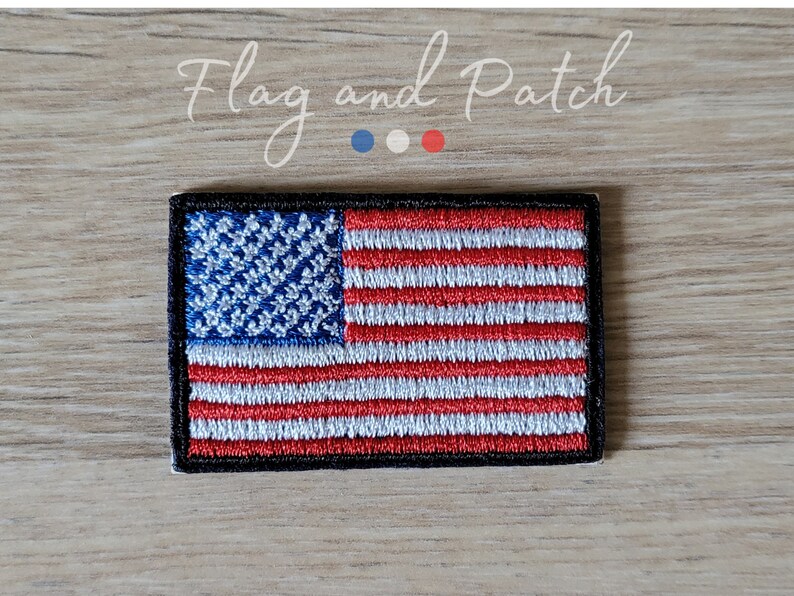 Patch écusson drapeau de pays USA Americain 5cm dos thermocollant image 2