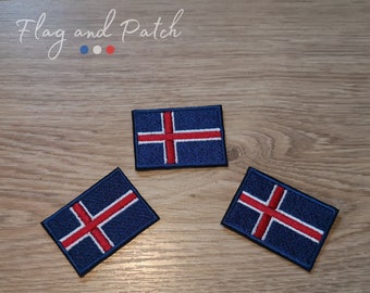 Patch écusson drapeau de pays Islande 5cm dos thermocollant