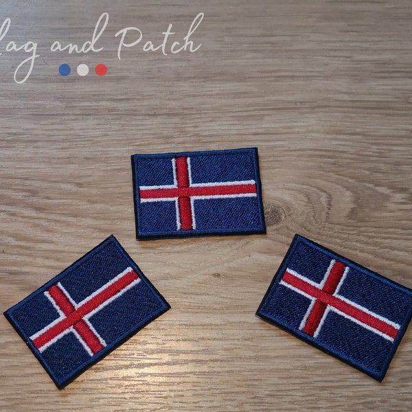 Patch écusson drapeau de pays Islande 5cm dos thermocollant