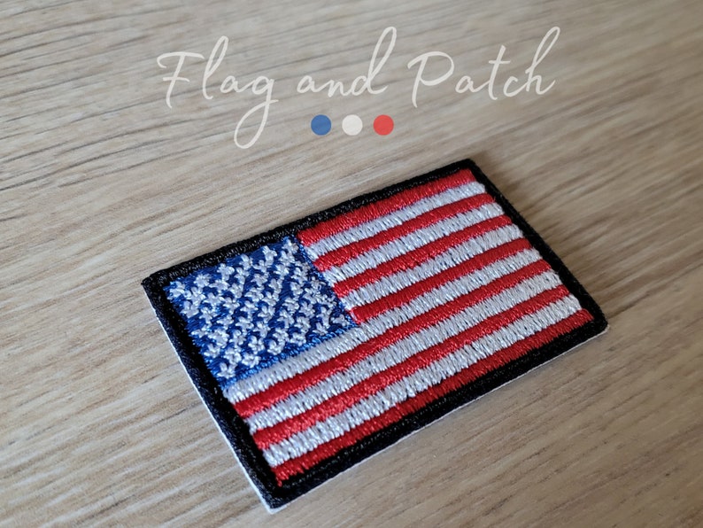 Patch écusson drapeau de pays USA Americain 5cm dos thermocollant image 3