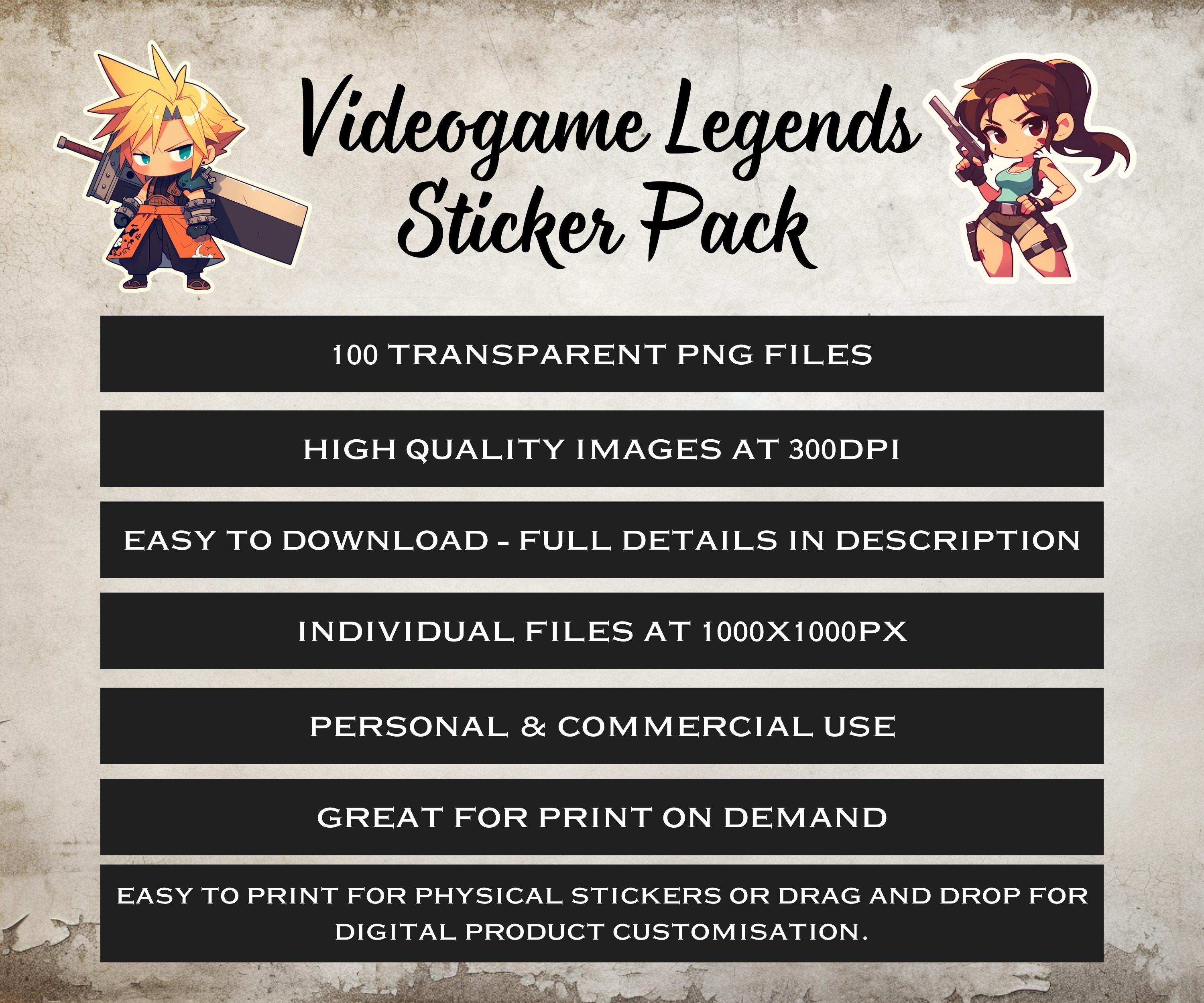 Gaming Chibi Sticker Chibi Video Game Character Sticker Pack — 100 Alternate Versions of ...