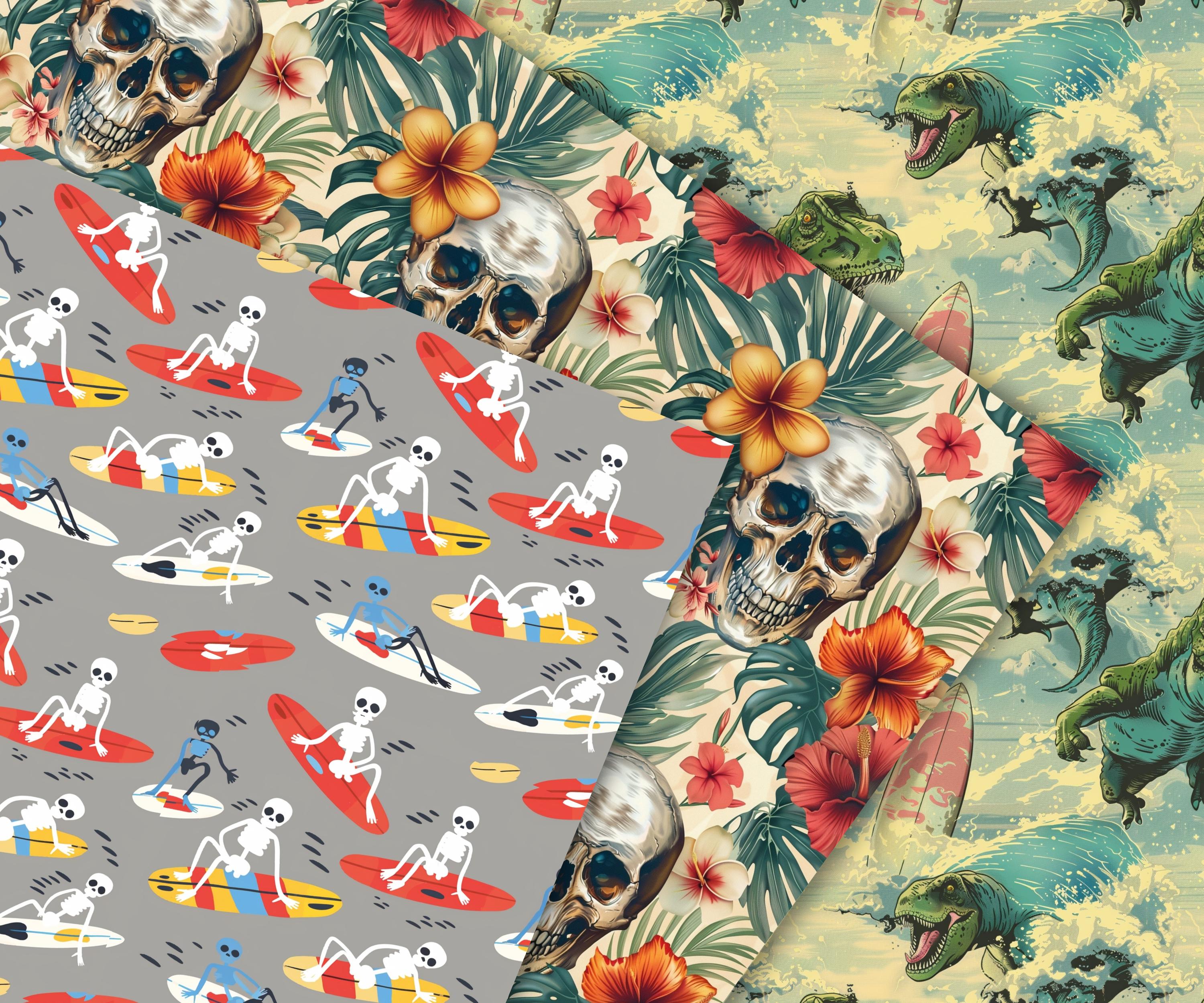 Surf Wear Pattern Surf's up Seamless Patterns, 25 Surfer Themed Digital Papers, Beach ...