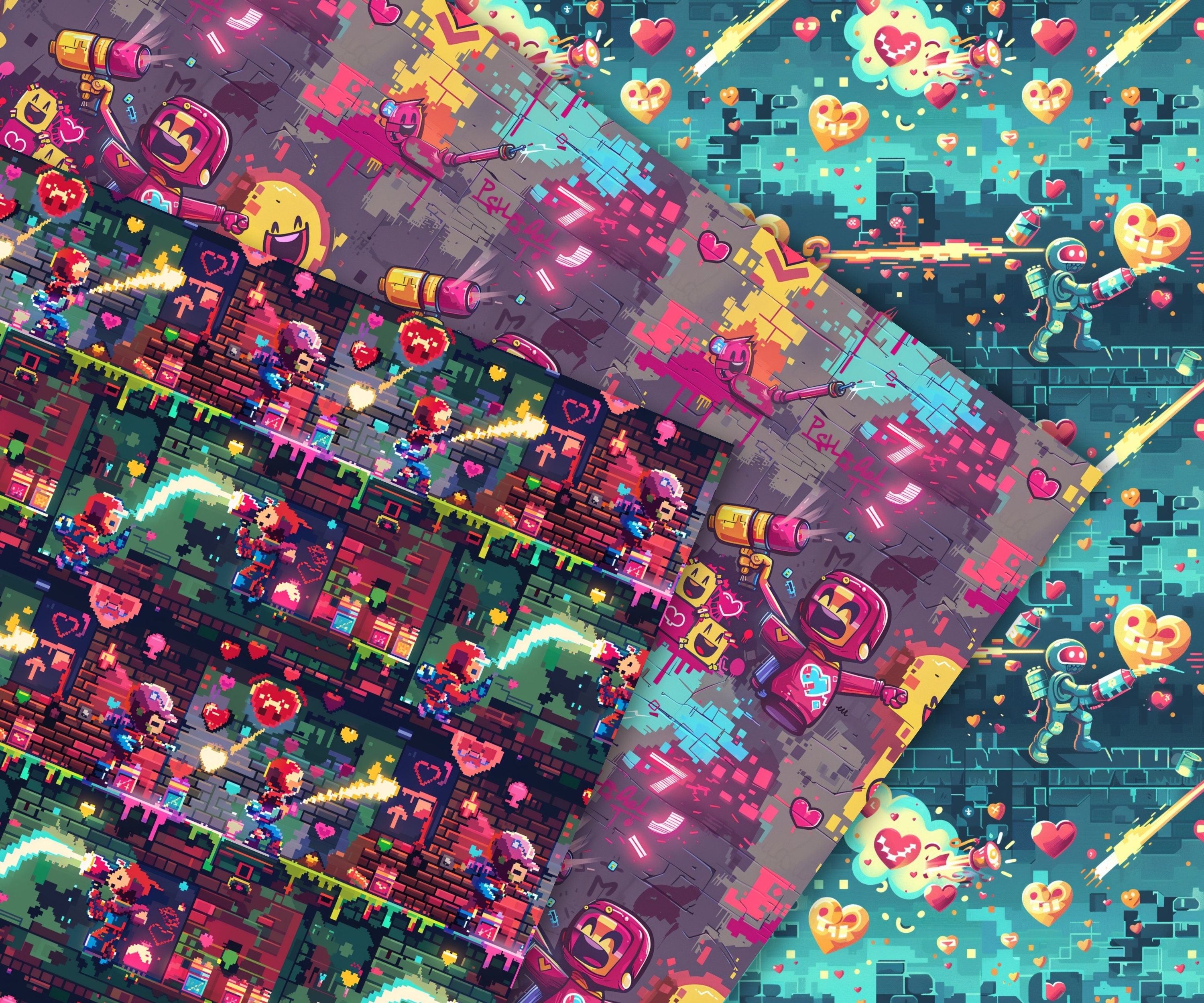 Switch Gamer Pattern Retro Gamer Seamless Patterns, 22 Gamer Digital Papers, Graffiti ...