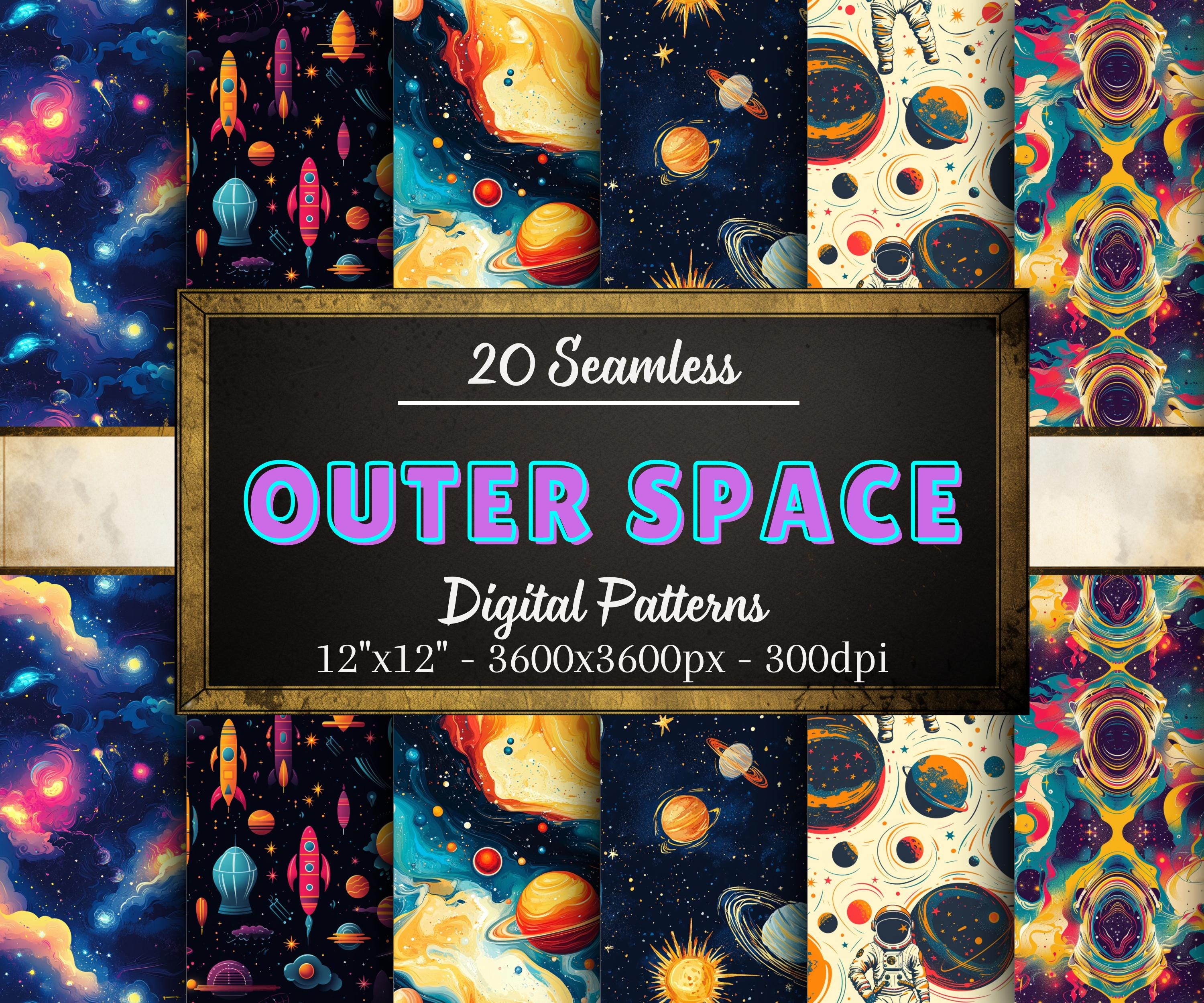 Space Patternes Space Seamless Patterns, 20 Space Themed Digital Papers, Spaceman ...