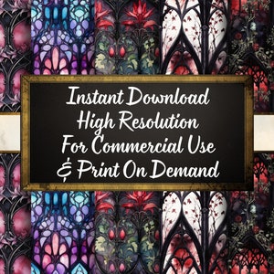 Watercolour Gothic Digital Paper, 20 Seamless Patterns, Instant ...