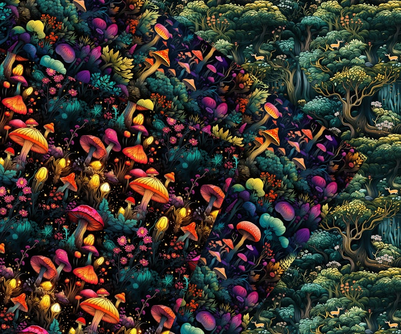 Fantasy Pattern Blocks Enchanted Forest Patterns, 20 Fantasy Seamless Digital Papers, Instant ...
