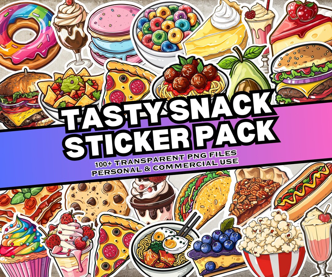 Food Sticker Pack, Over 100 Food Digital Stickers, Food Sticker Pack ...