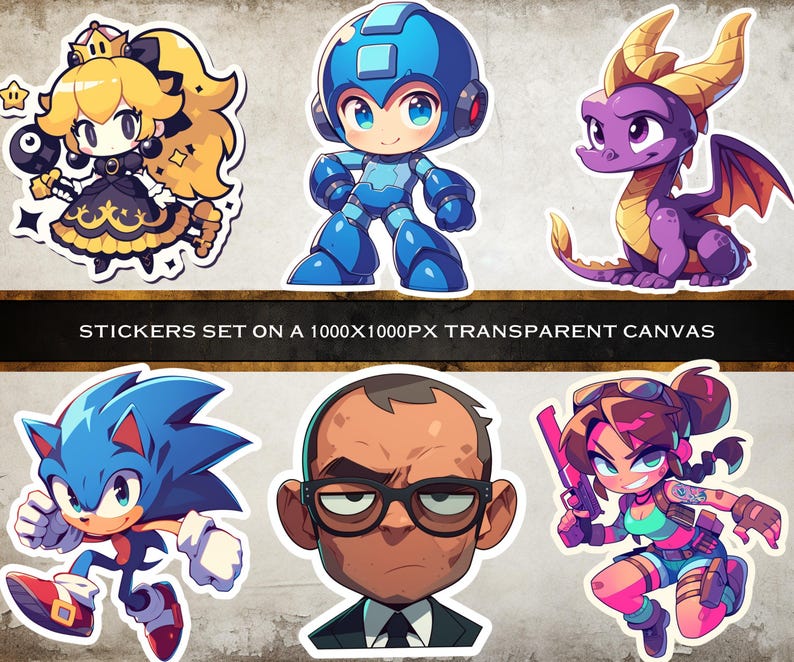 Gaming Chibi Sticker Chibi Video Game Character Sticker Pack — 100 Alternate Versions of ...