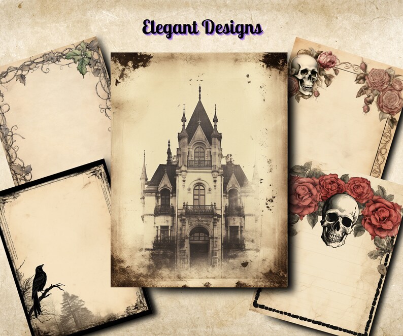 Gothic Junk Journal Pages, Vintage Gothic Scrapbooking Ephemera, 40 ...