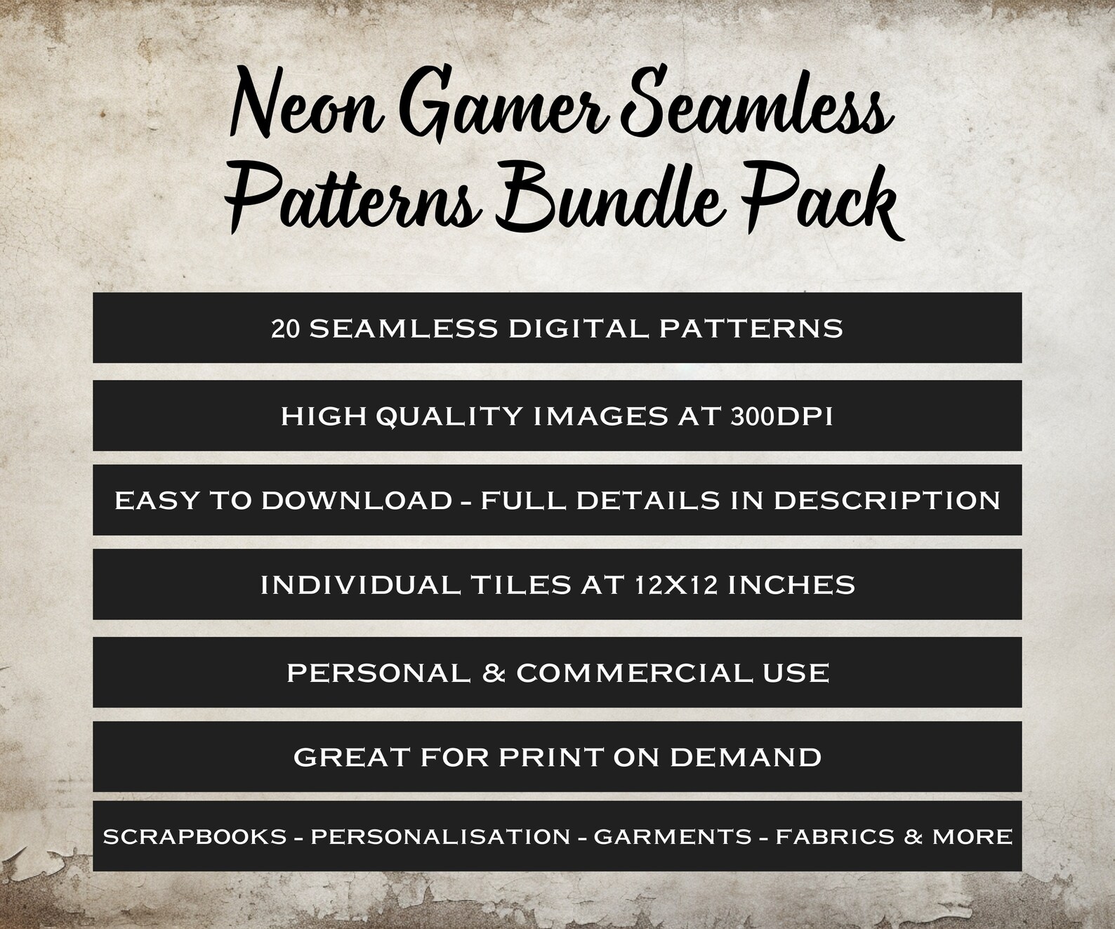 Switch Gamer Pattern Neon Gamer Seamless Patterns, 20 Gamer Digital Papers, Graffiti ...