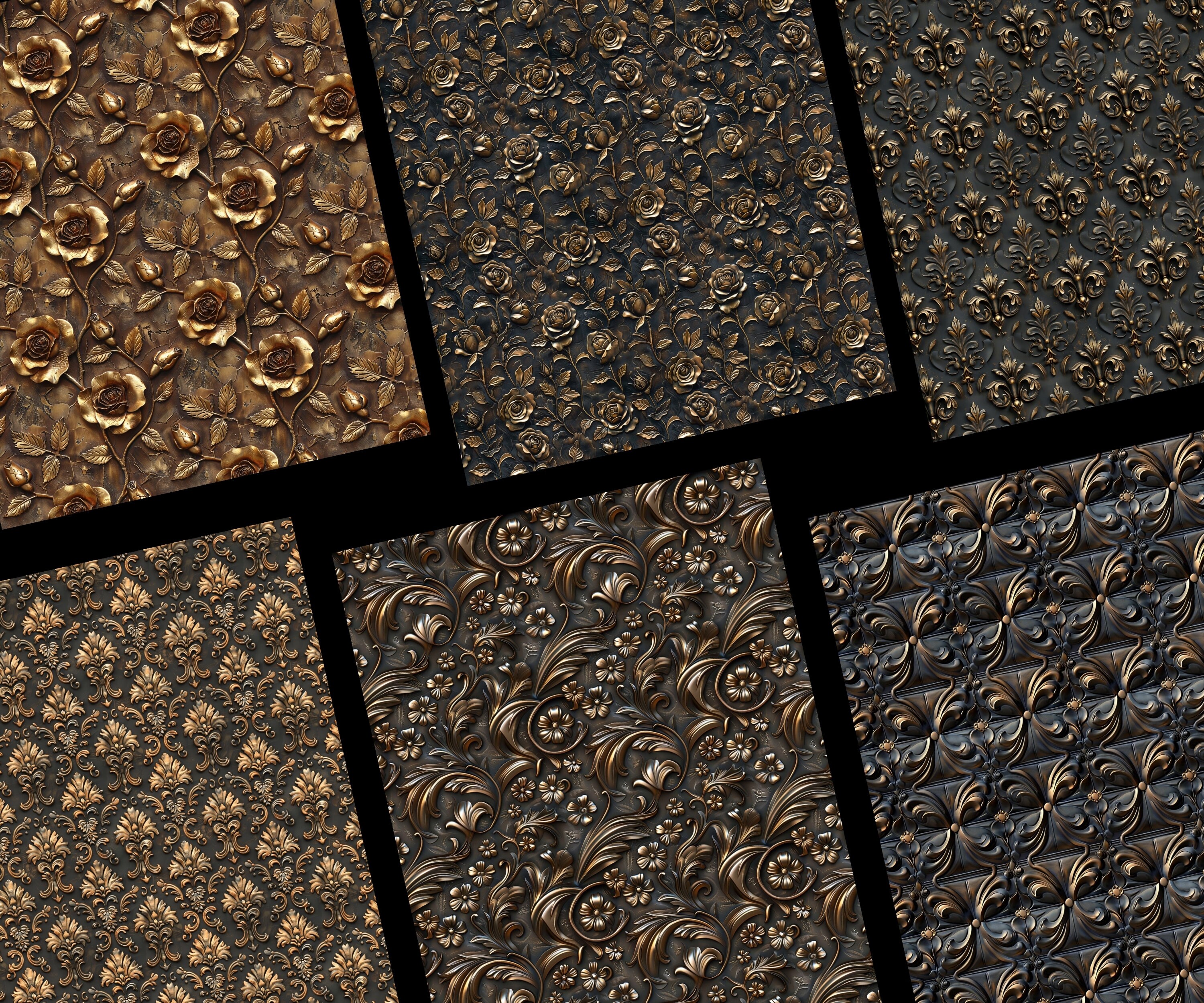 Bronze Digital Patterns, 28 Bronze Seamless Papers, Embossed Pattern ...