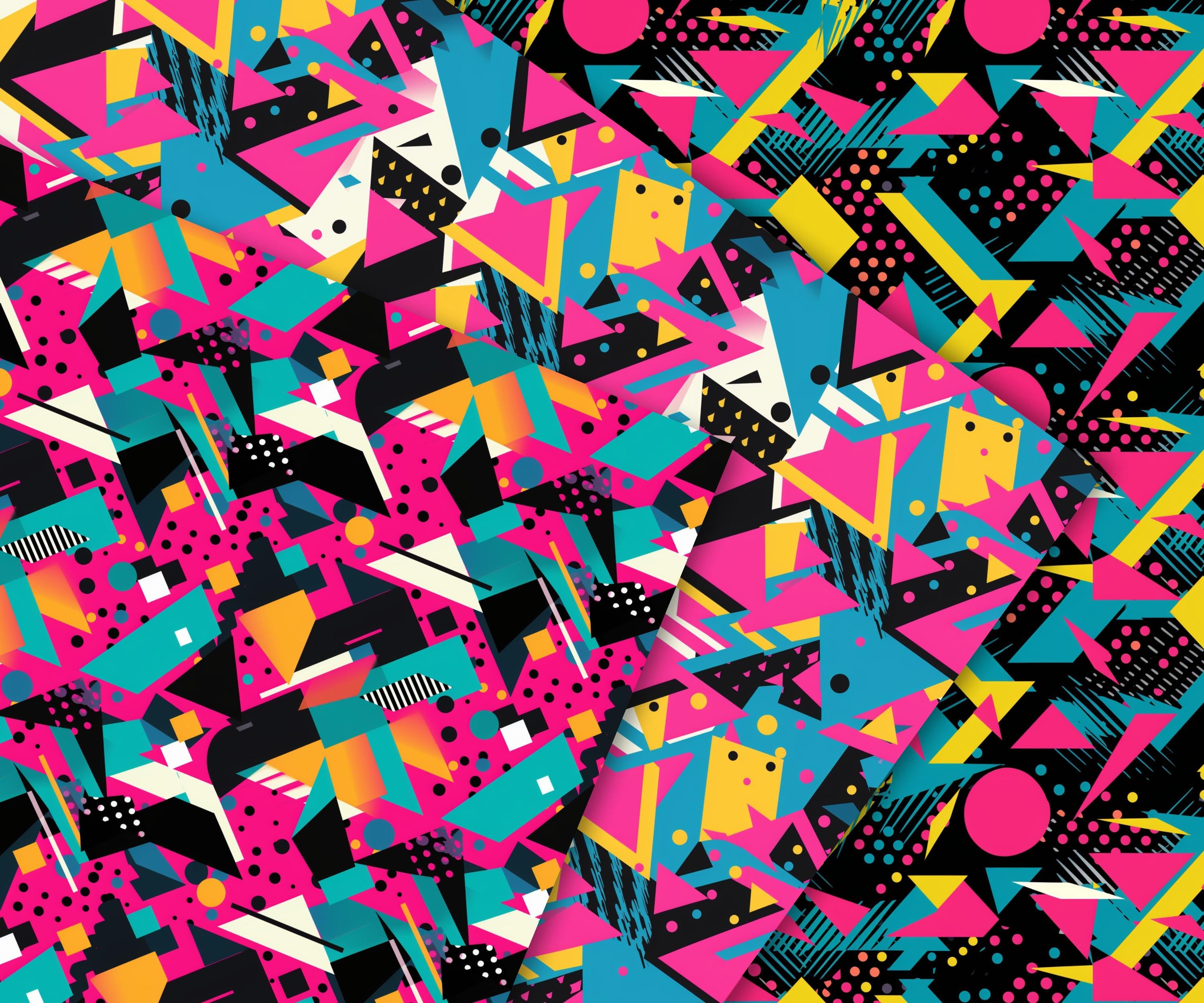 Retro 80's Patterns, 15 Seamless Digital Papers of Colourful 80's ...