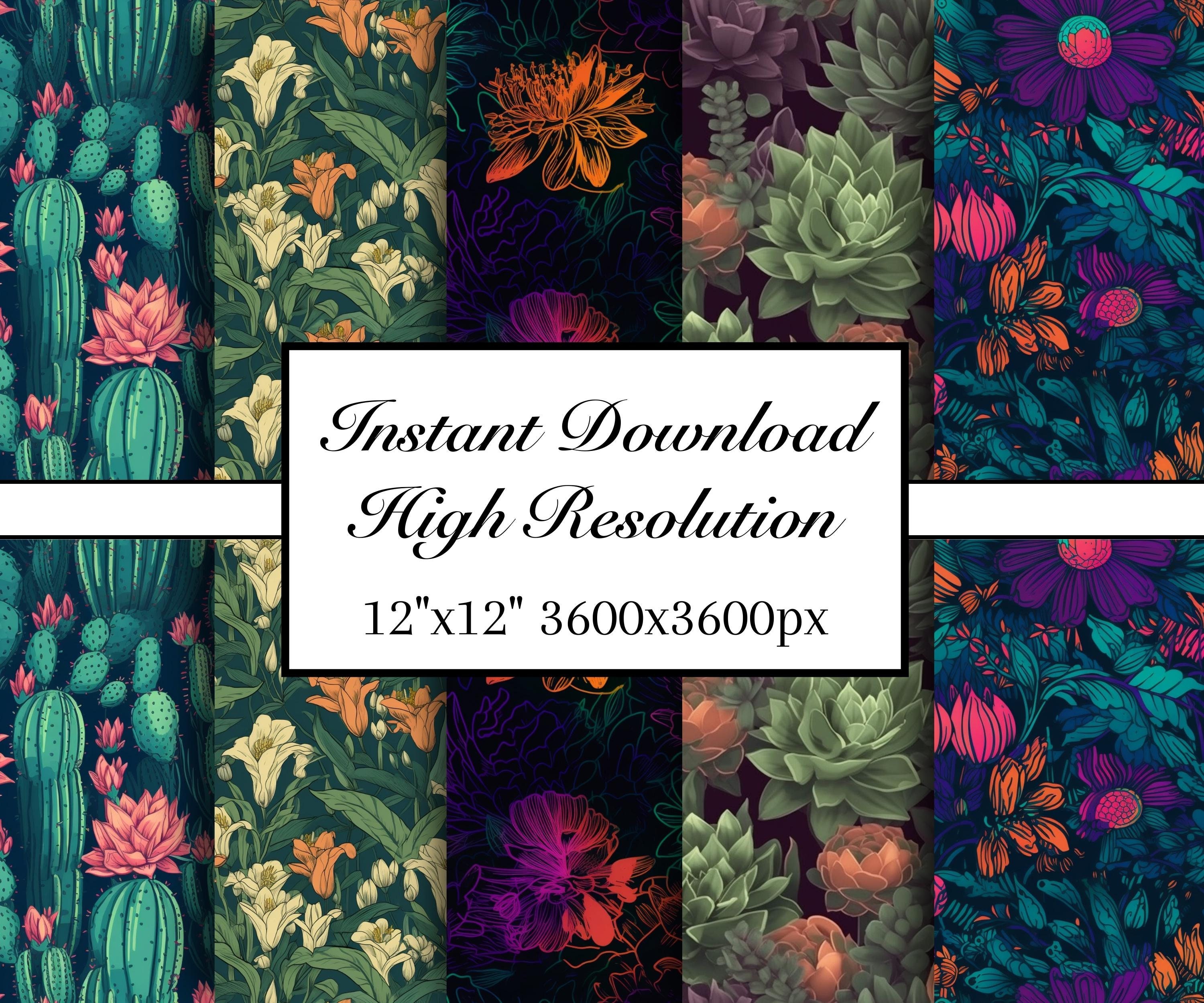 Seamless Floral Patterns 20 Digital Floral Papers Instant - Etsy