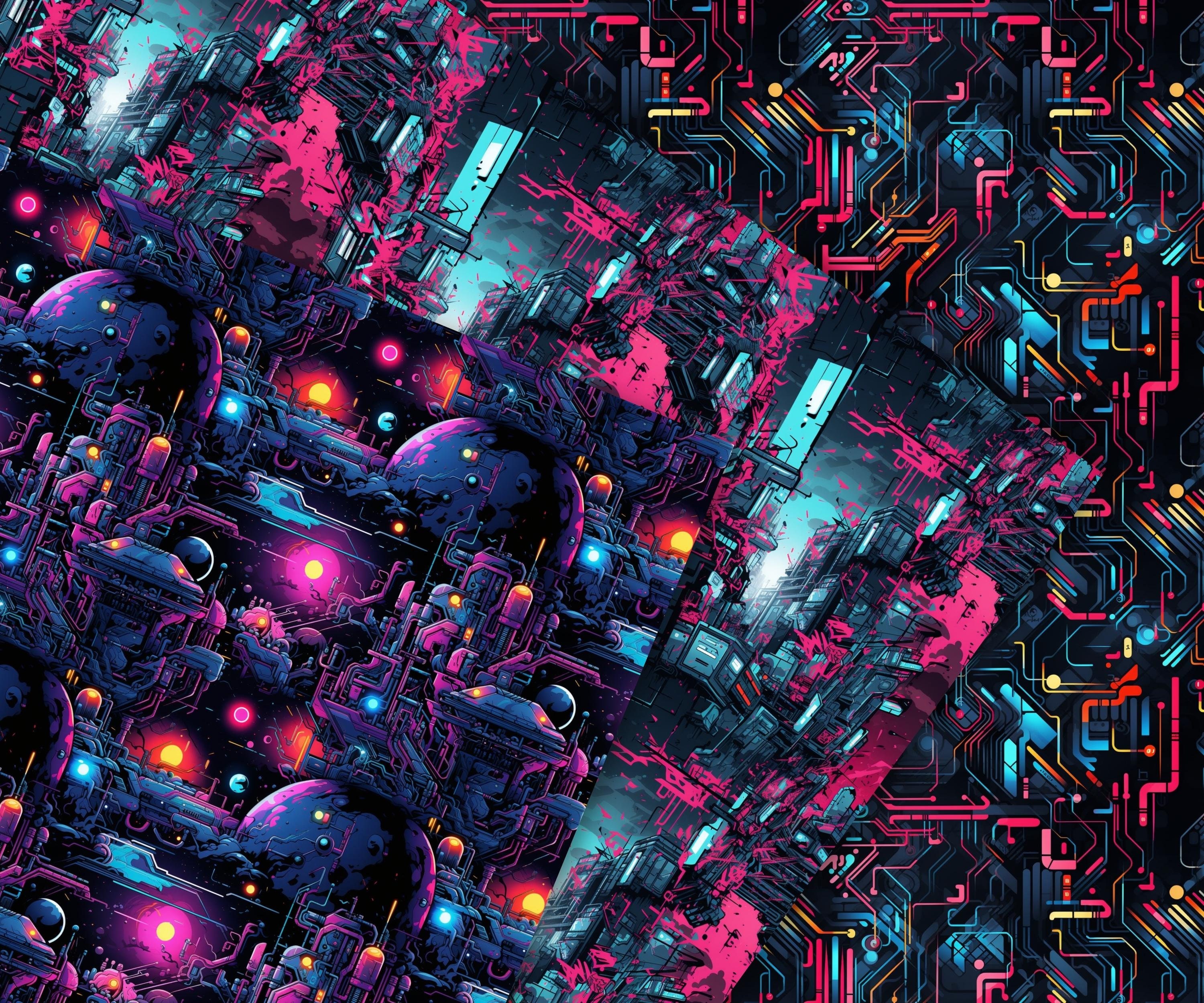 Cyberpunk Patterns 20 Cyberpunk Seamless Digital Papers Etsy Australia
