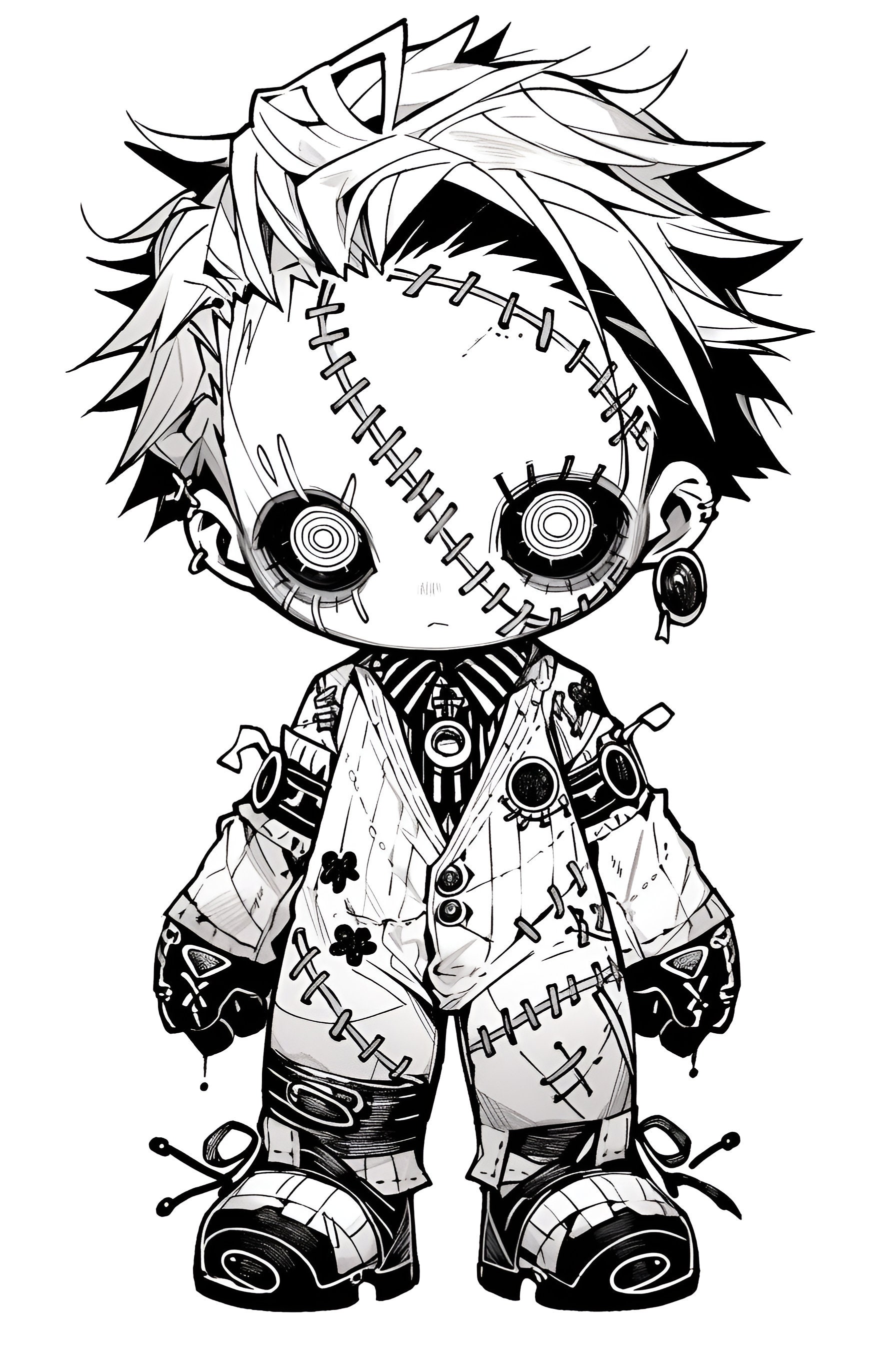 Chibi Colouring Pages, 30 Gothic Chibi Printable Colouring Pages