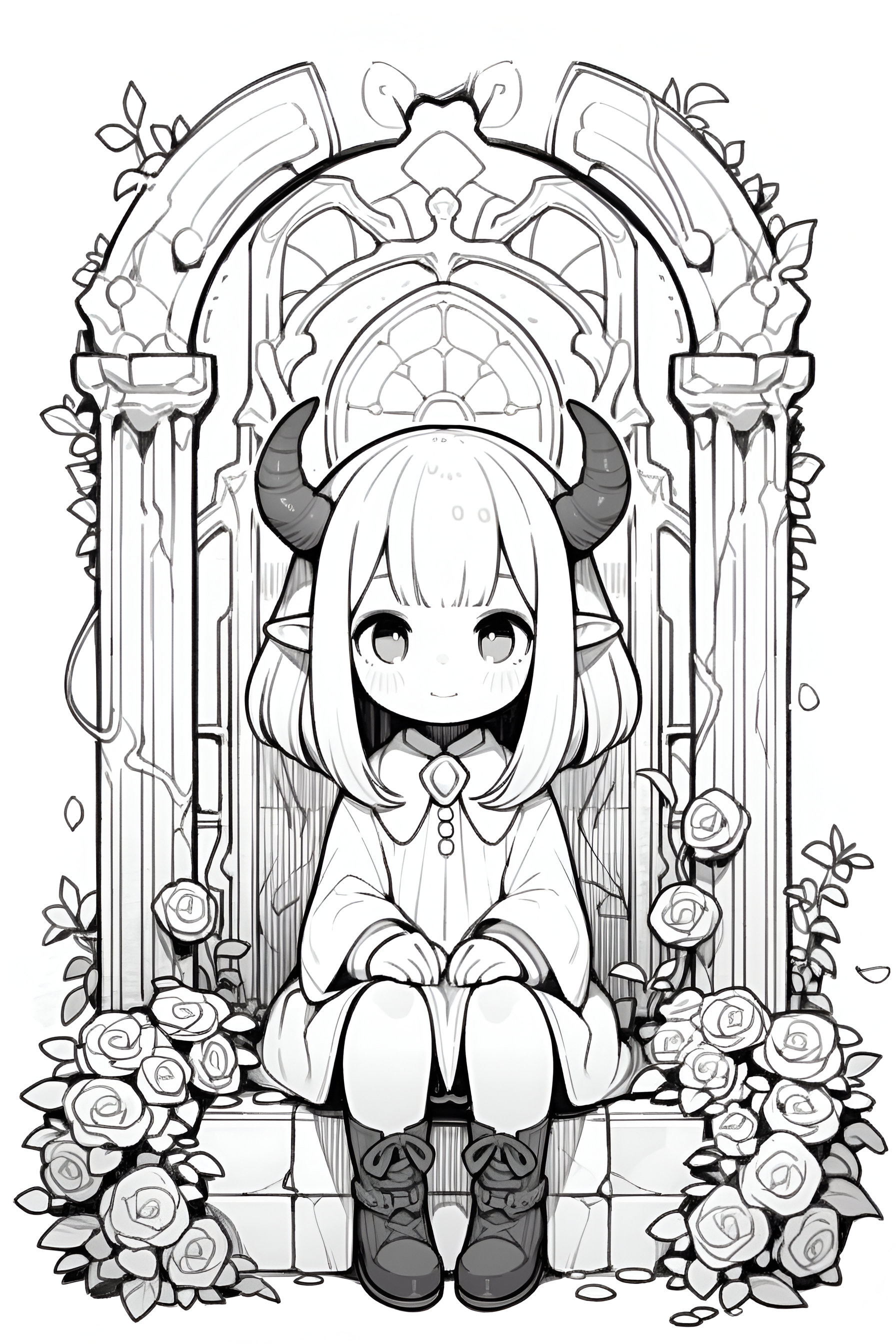 Gothic Chibi Colouring Pages 30 Creepy Chibi Kawaii and Anime Etsy