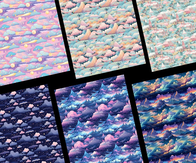 Pastel Dreams Patterns, 20 Pastel Fantasy Seamless Digital Papers ...
