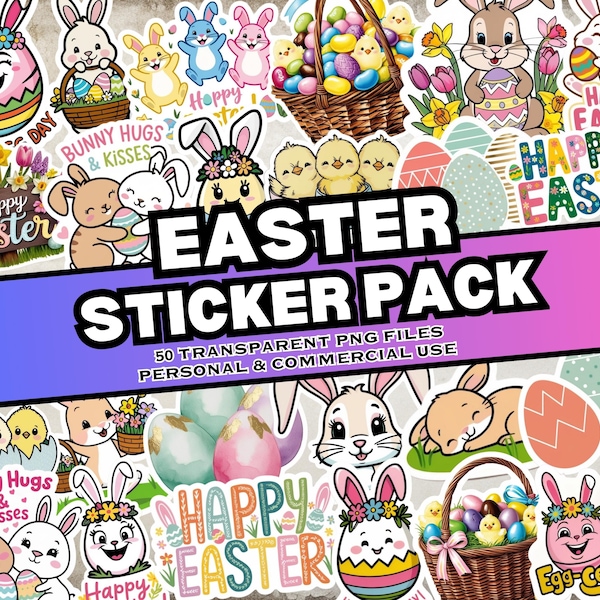 Easter Stickers Pack - Etsy UK