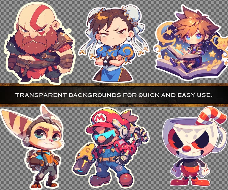 Gaming Chibi Sticker Chibi Video Game Character Sticker Pack — 100 Alternate Versions of ...