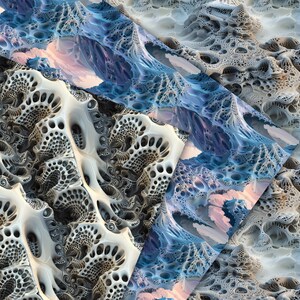 Giger Inspired Patterns, 25 Gothic Fantasy Seamless Digital Papers ...