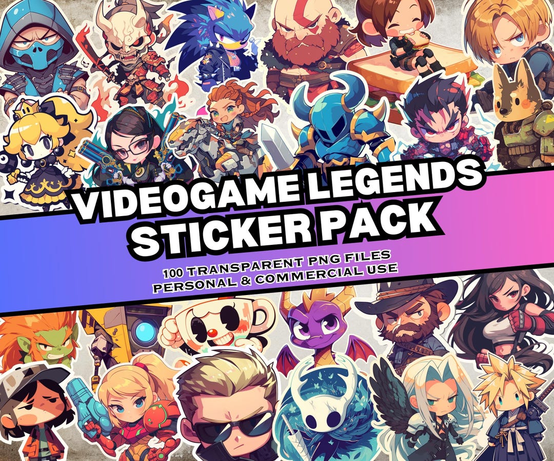 Gaming Chibi Sticker Chibi Video Game Character Sticker Pack — 100 Alternate Versions of ...