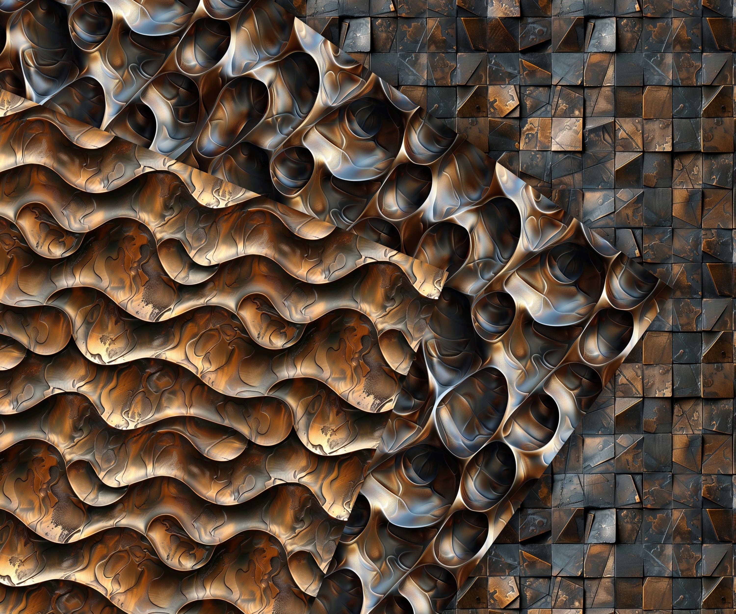 Bronze Digital Patterns, 28 Bronze Seamless Papers, Embossed Pattern ...