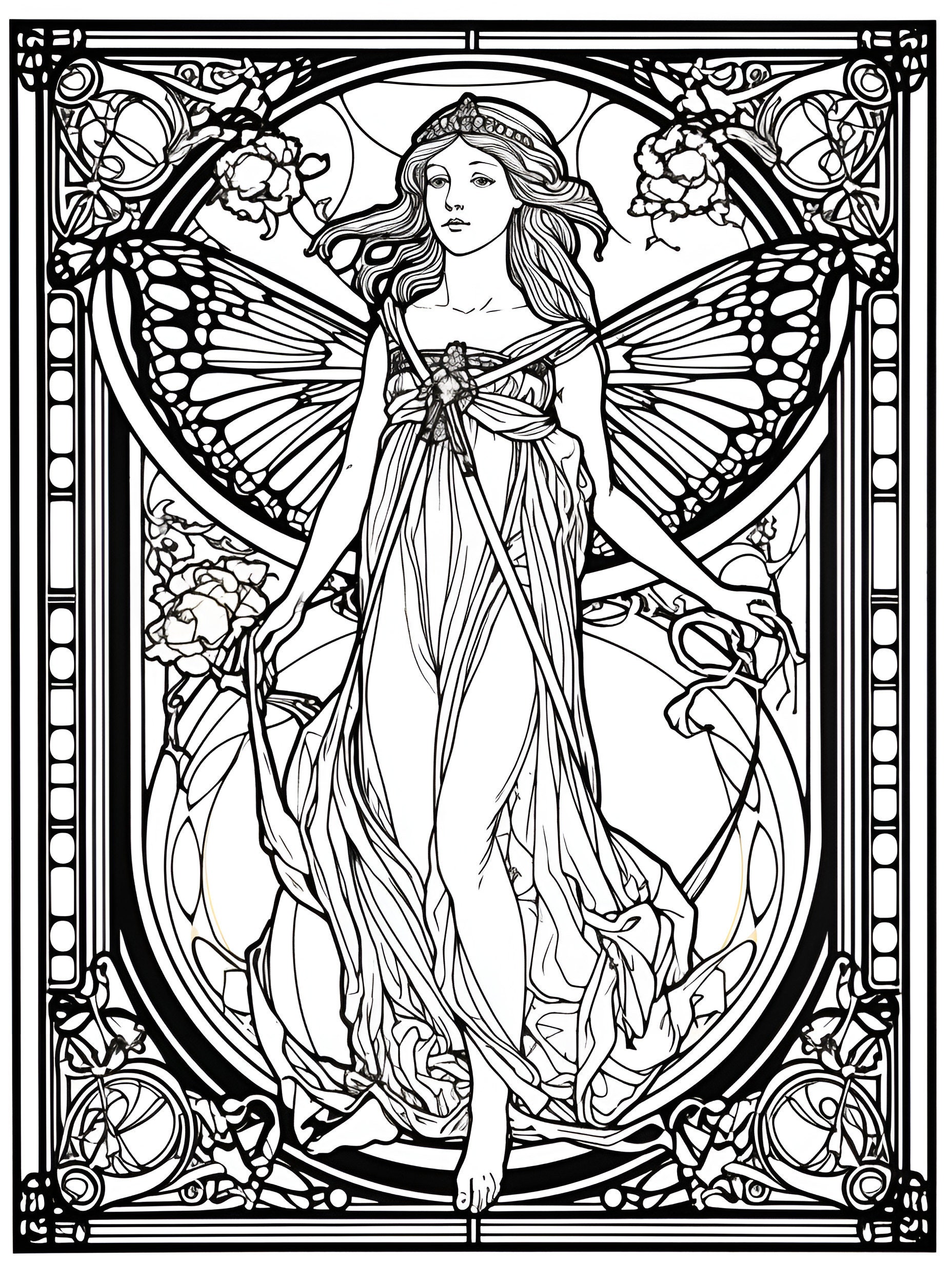 Art Nouveau Colouring Pages for - Il Fullxfull.4945808351 Kj1p 