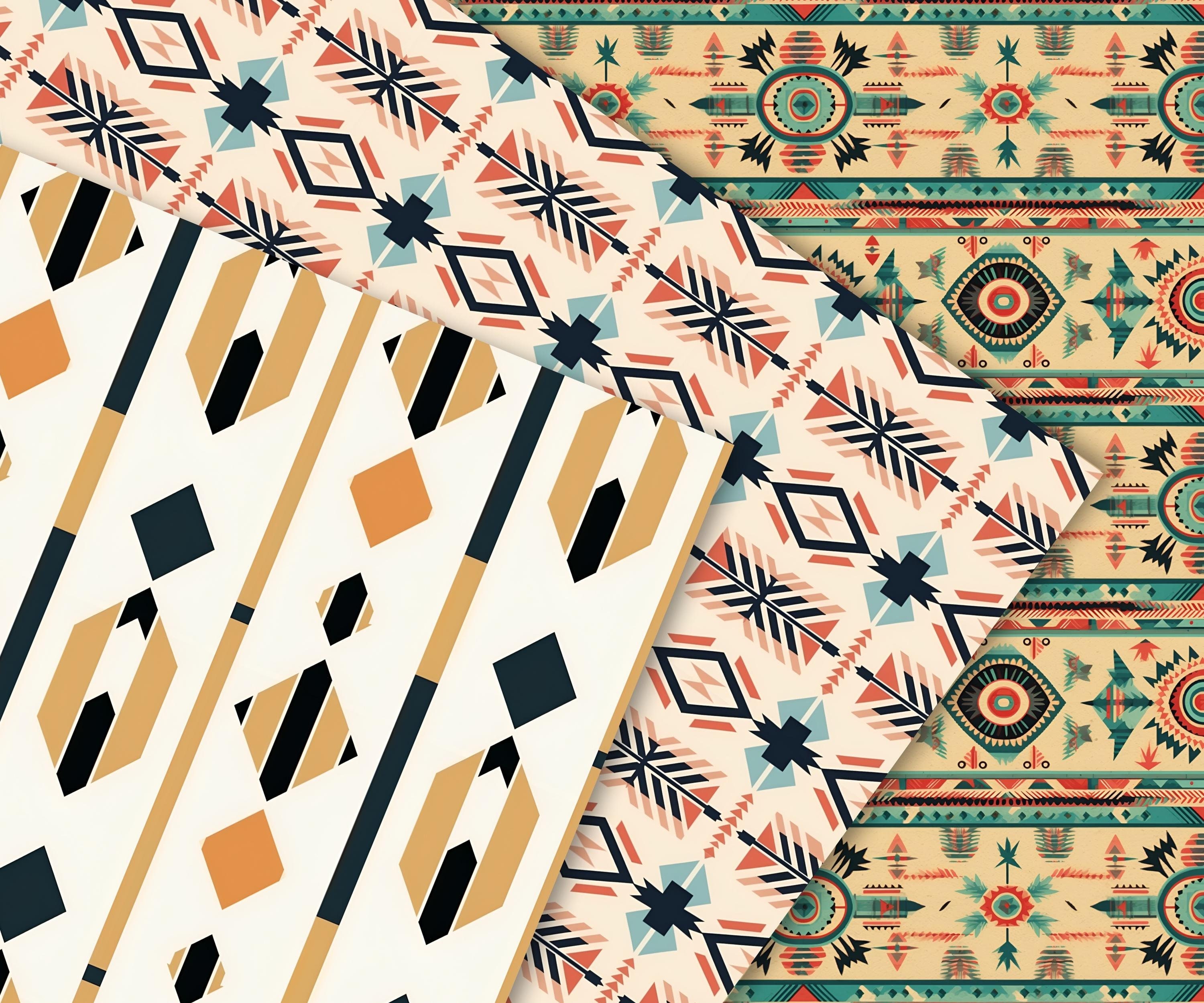 19+ Clothing Pattern Paper Boho Seamless Patterns, 20 Digital Papers of Classic Boho Design