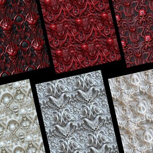 Giger Inspired Patterns, 25 Gothic Fantasy Seamless Digital Papers ...
