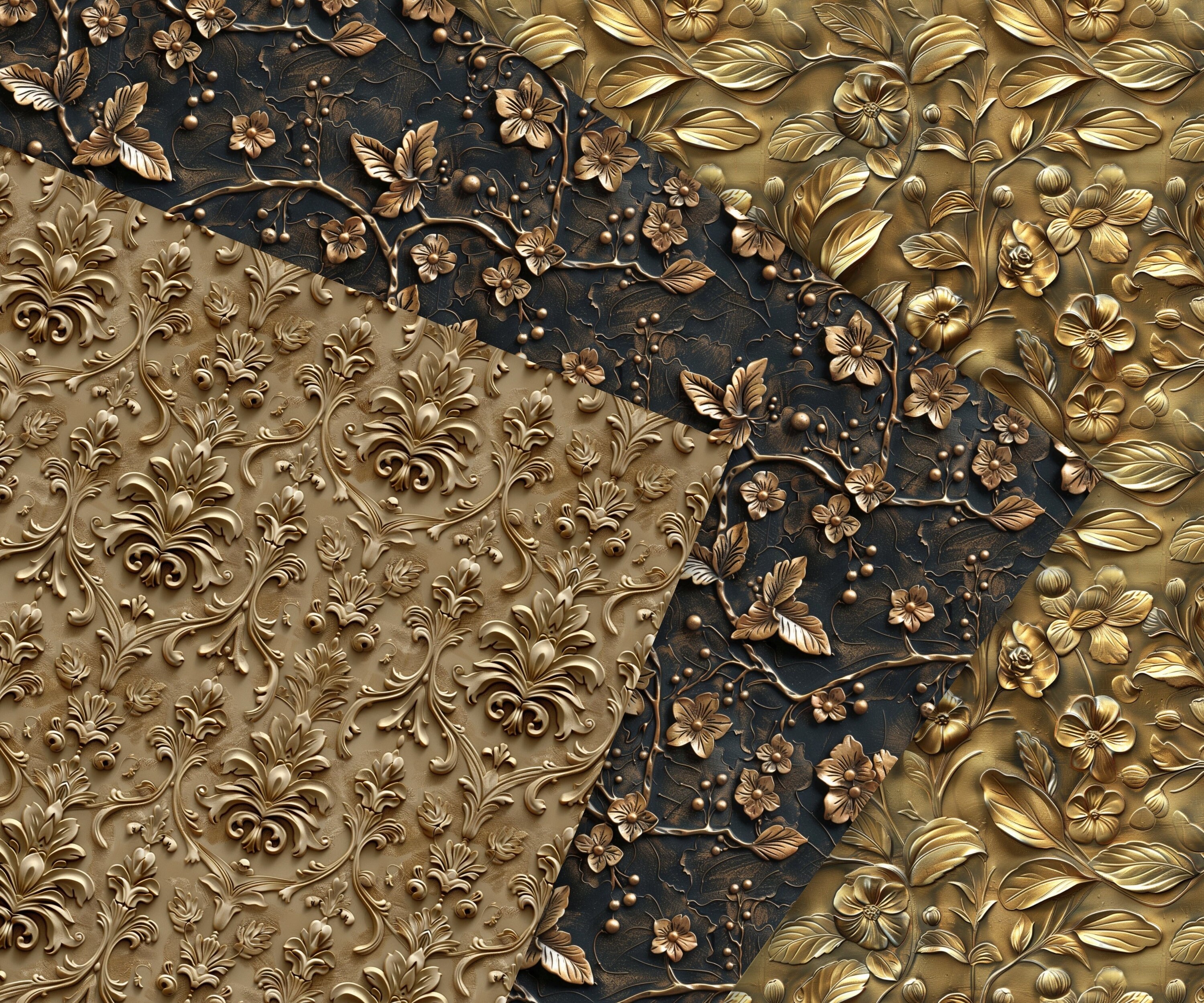 Bronze Digital Patterns, 28 Bronze Seamless Papers, Embossed Pattern ...