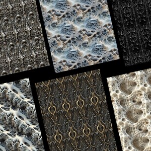 Giger Inspired Patterns, 25 Gothic Fantasy Seamless Digital Papers ...