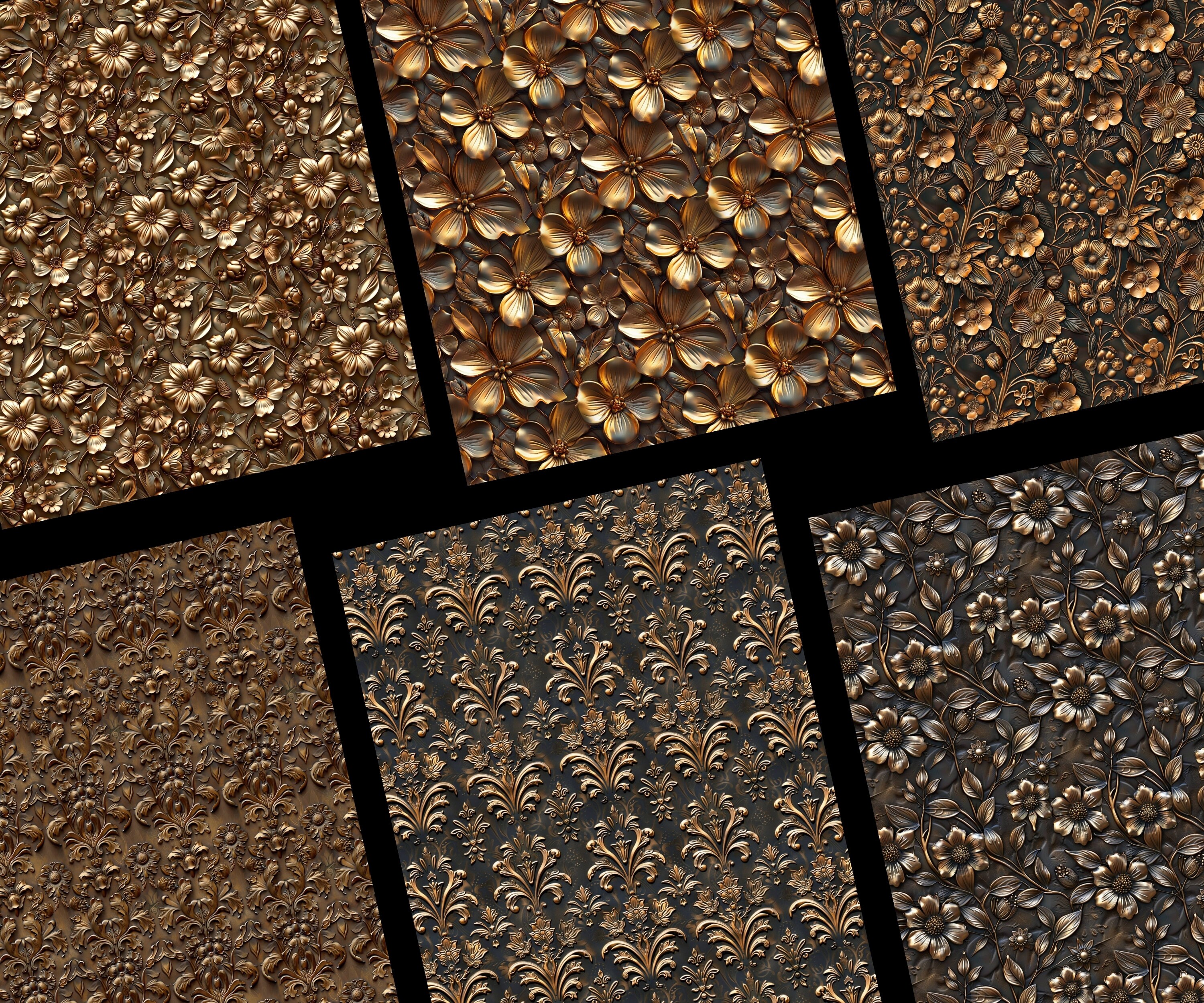 Bronze Digital Patterns, 28 Bronze Seamless Papers, Embossed Pattern ...