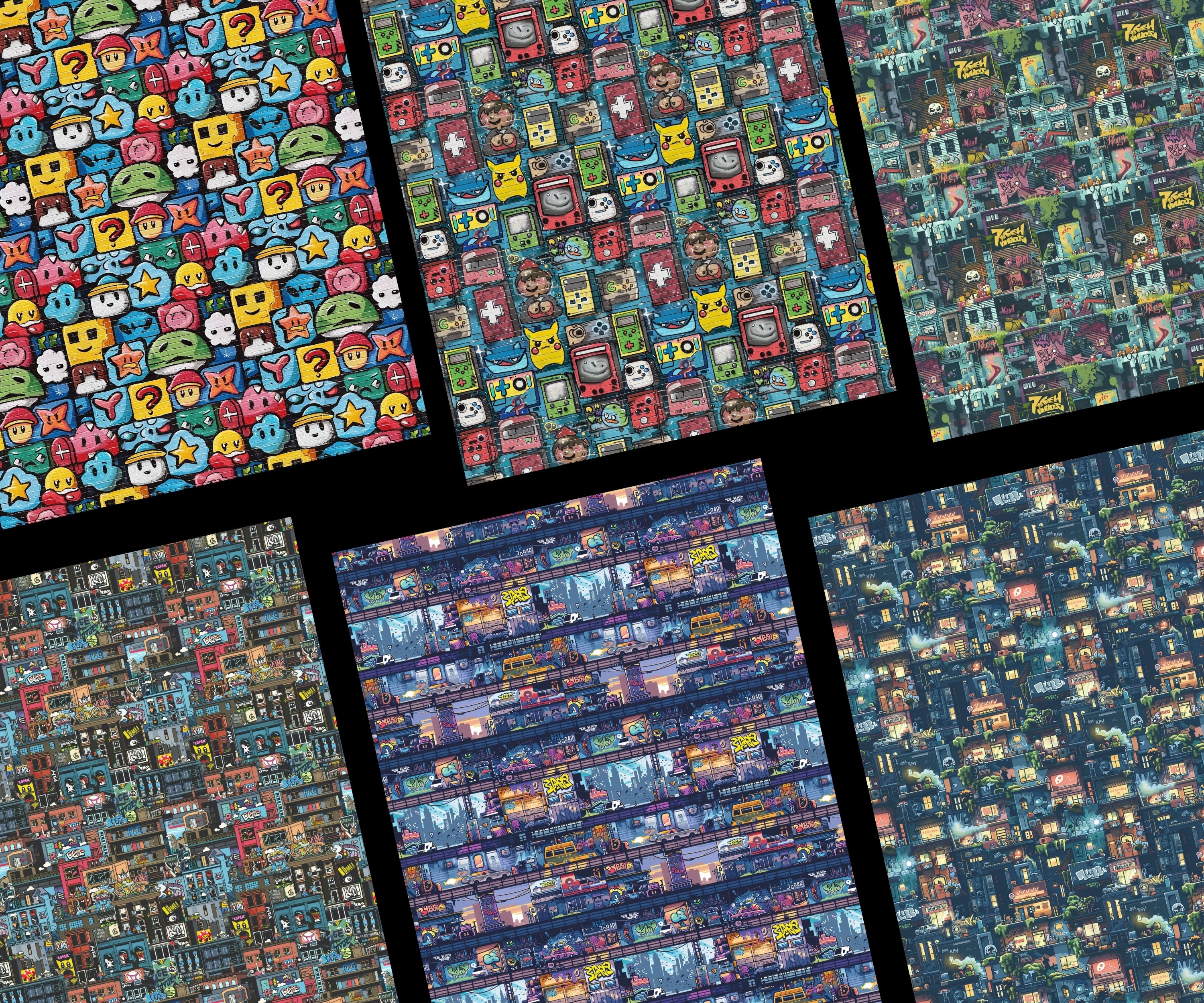 Switch Gamer Pattern Retro Gamer Seamless Patterns, 22 Gamer Digital Papers, Graffiti ...