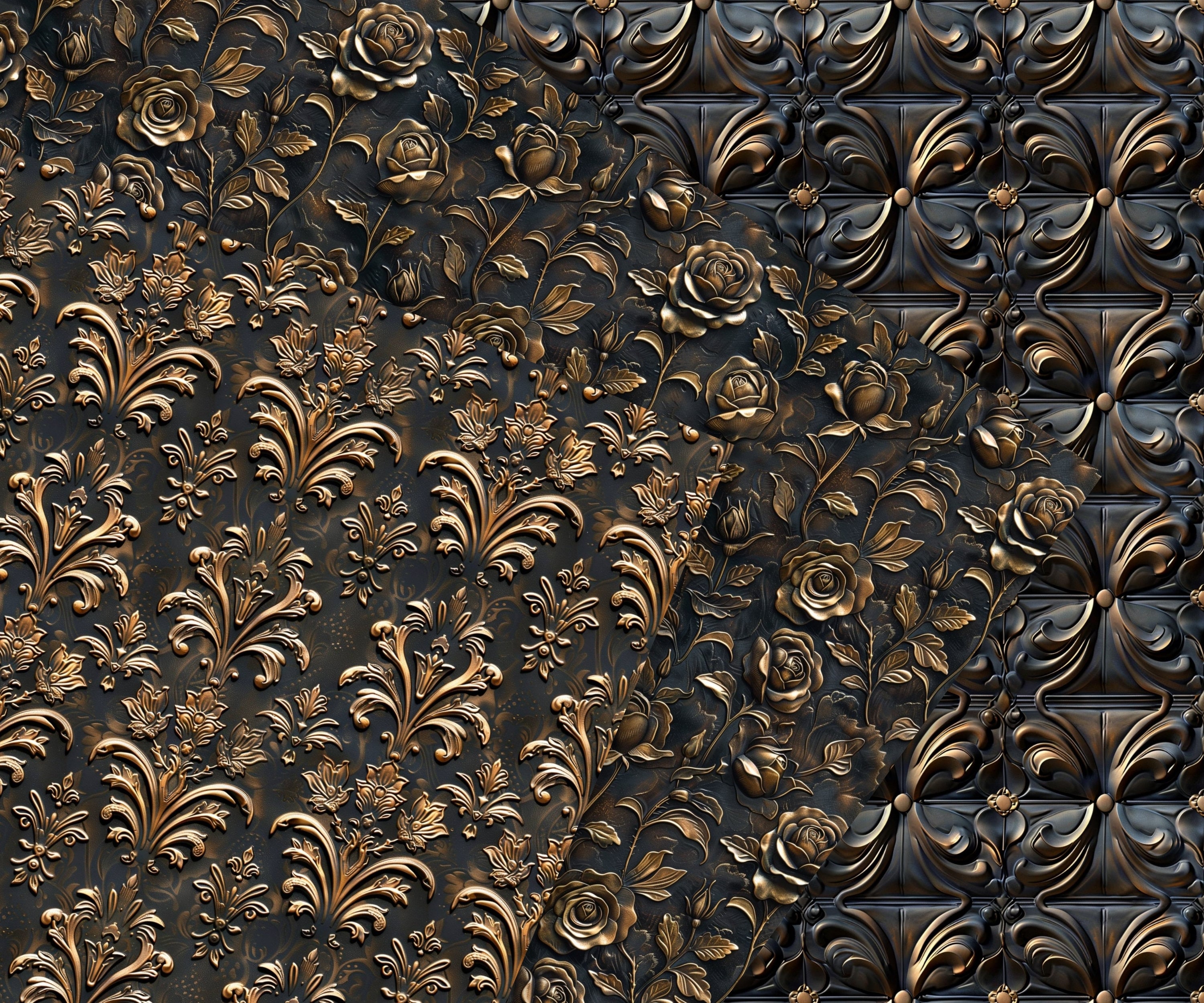 Bronze Digital Patterns, 28 Bronze Seamless Papers, Embossed Pattern ...