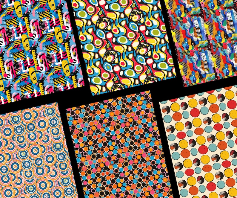 Pop Art Seamless Patterns, 25 Retro Pop Art Digital Papers, Instant ...