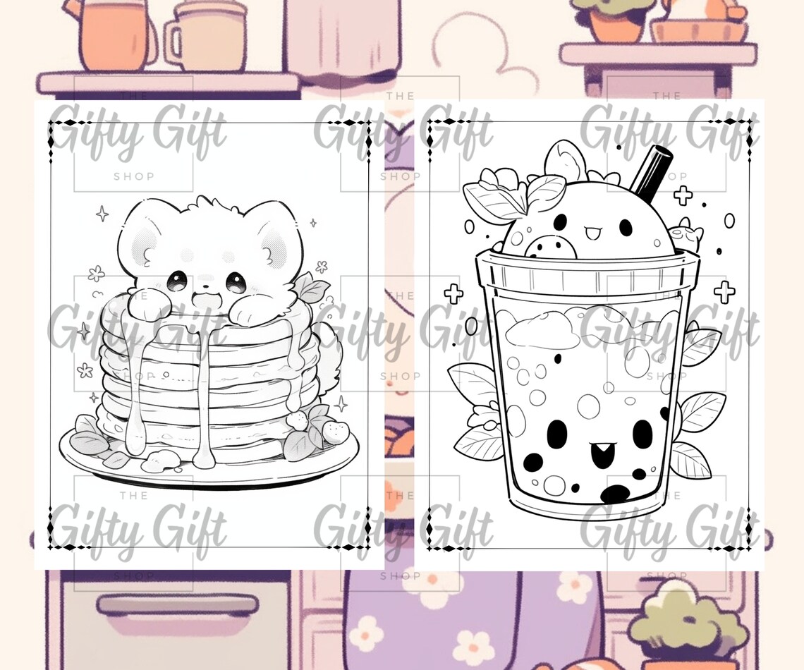 Chibi Kitchen Colouring Book, 50 Cute Chibi Colouring Pages, Adults ...
