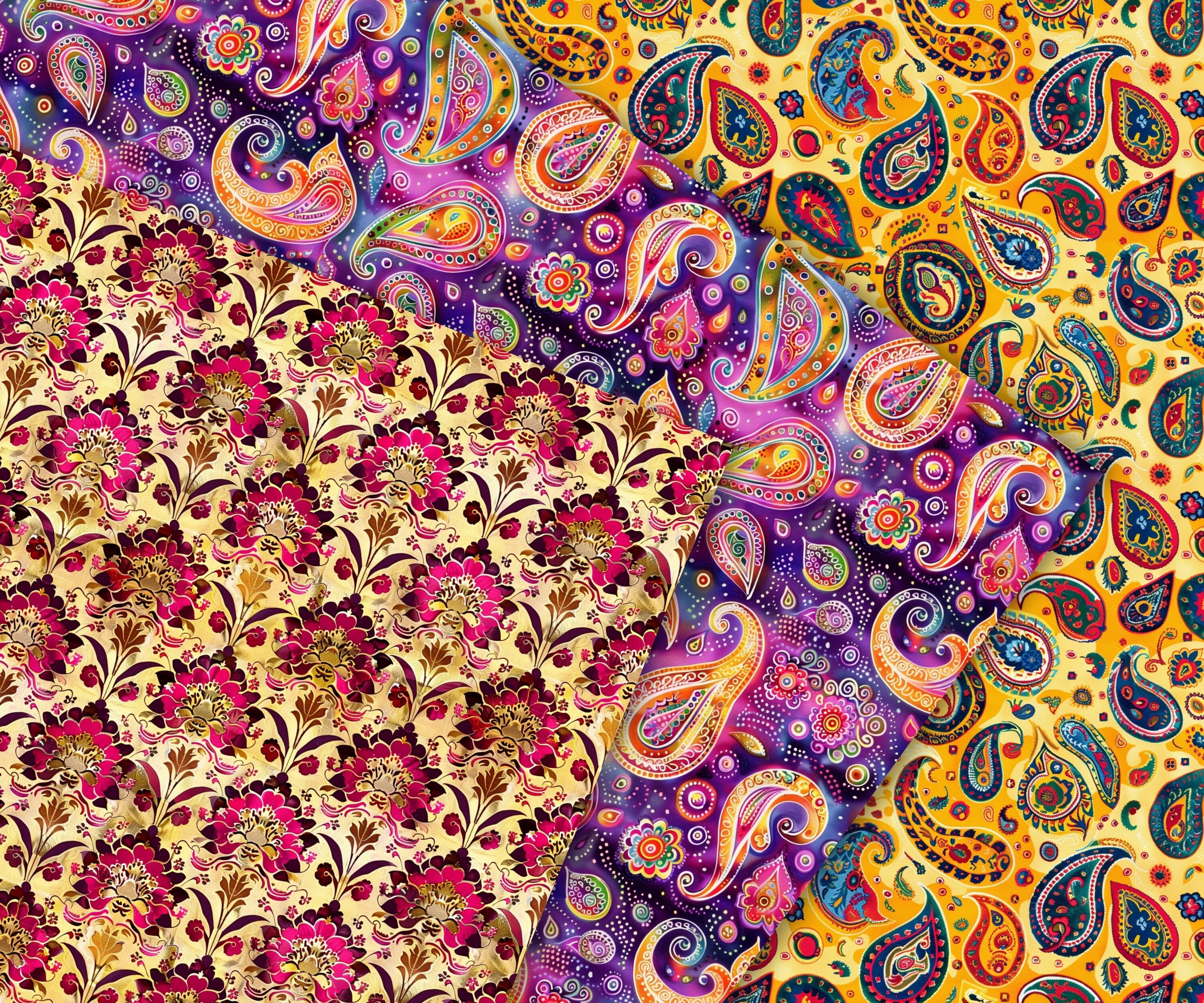 Indian Patterns Spring Indian Summer Digital Patterns, 15 India Themed Seamless Digital Papers ...