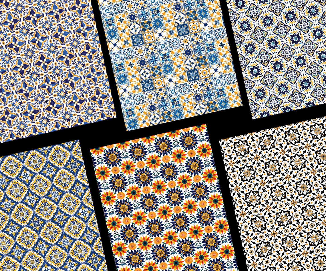 Spanish Seamless Patterns, 24 Spain Themed Digital Papers, Espanola ...