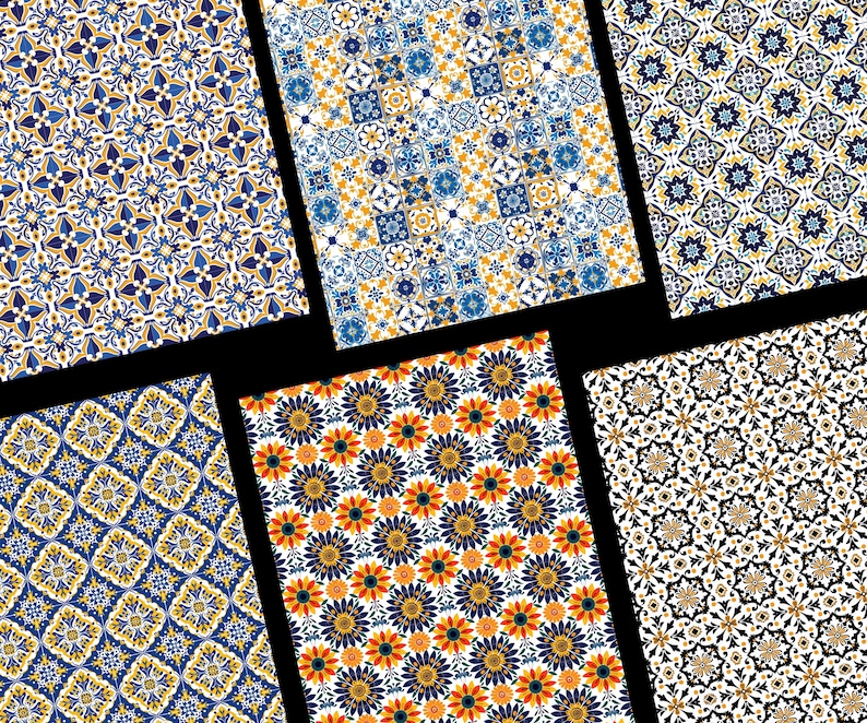 Spanish Seamless Patterns, 24 Spain Themed Digital Papers, Espanola ...