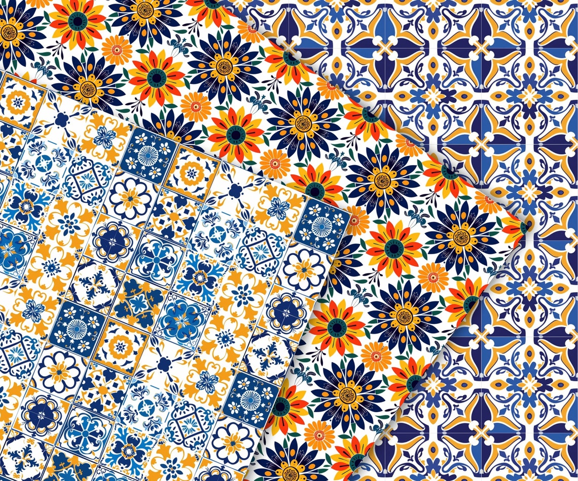 Spanish Seamless Patterns, 24 Spain Themed Digital Papers, Espanola ...