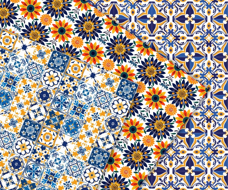 Spanish Seamless Patterns, 24 Spain Themed Digital Papers, Espanola ...