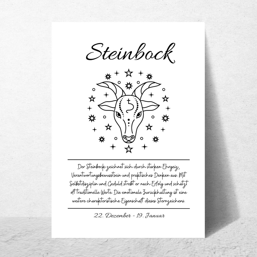 Capricorn Zodiac Sign Image With Definition Etsy