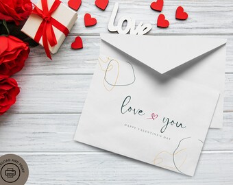 Valentine's Day Card - Whimsical Romance and Love Card ++ INSTANT DOWNLOAD ++