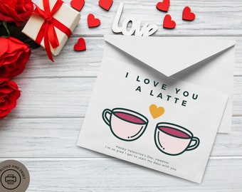 Lustige Valentinstagskarte für Kaffeeliebhaber ++ INSTANT DOWNLOAD ++