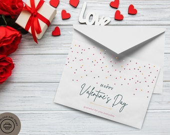 Gold Glitter Valentine's Day Card ++ INSTANT DOWNLOAD ++