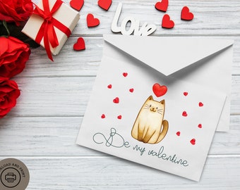 Valentinstagskarte für Katzenliebhaber ++ DIGITAL DOWNLOAD ++