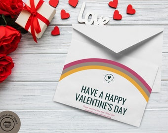 Rainbow Valentine's Day Card ++ INSTANT DOWNLOAD ++