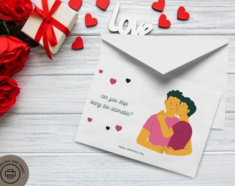 Valentine's Card Can You Stop Being So Adorable * LGBTQ * Queer * Valentines or Everyday Card to express your love